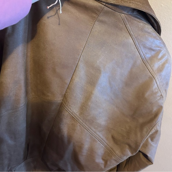 Brown leather bomber classic 90’s vintage. Winlit - Picture 2 of 3